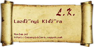 Lazányi Klára névjegykártya