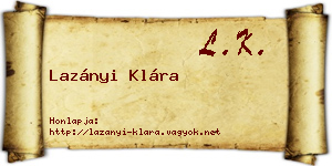 Lazányi Klára névjegykártya